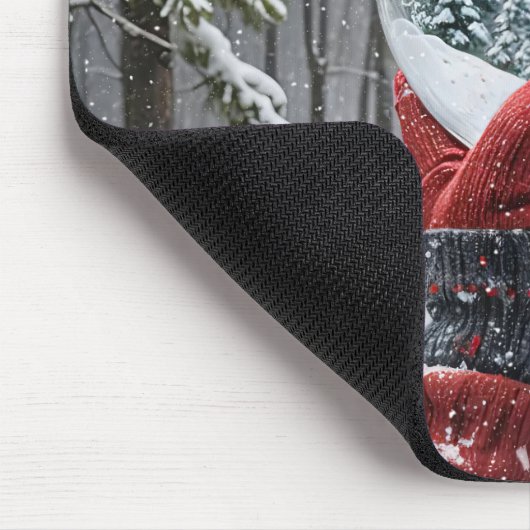 Winterhirsche im Schneeglobe Mousepad (Ecke)