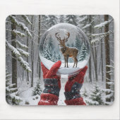 Winterhirsche im Schneeglobe Mousepad (Vorne)