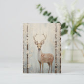 Winterhirsche im Wald Postkarte (Stehend Vorderseite)