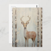 Winterhirsche im Wald Postkarte (Vorne/Hinten)