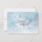 Winterhirsche mit Pinienbäumen Danke (Rückseite)