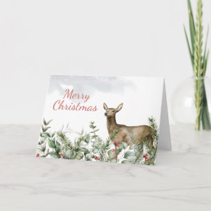 Winterhirsche mit Weihnachtsferien Weihnachtskarte Karte