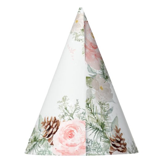 Winterhirsche Rosa Geburtstag Partyhütchen (Rückseite)