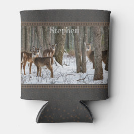 Winterhirsche und Pinecones Dosenkühler