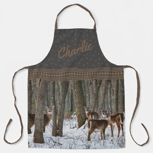 Winterhirsche und Pinecones Schürze (Vorderseite)