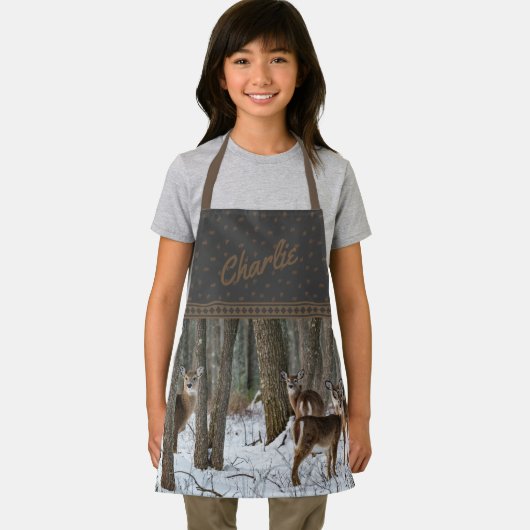 Winterhirsche und Pinecones Schürze (Insitu)