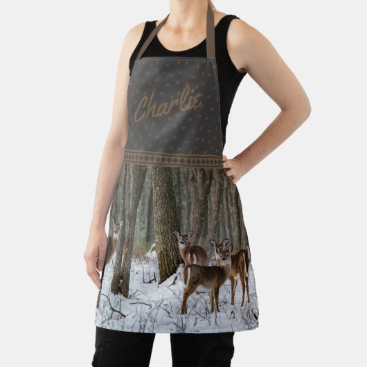 Winterhirsche und Pinecones Schürze (InSitu)