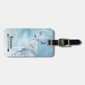 Winterhirsche und Pinienbäume Personalisiert Gepäckanhänger (Vorderseite horizontal)