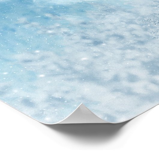 Winterhirsche und Pinienbäume Poster (Ecke)