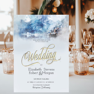 Winterhochzeit am Mountain Lake Einladung