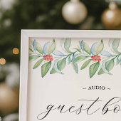 Winterhochzeit Audio-Gästebuch-Schild Poster