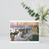 Winterhochzeit auf dem Washington Square c. 1897 Postkarte (Stehend Vorderseite)