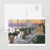 Winterhochzeit auf dem Washington Square c. 1897 Postkarte (Vorne/Hinten)