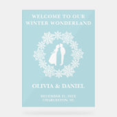 Winterhochzeit bei Snowflake - Willkommen Acrylschild (Vorderseite)