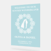 Winterhochzeit bei Snowflake - Willkommen Acrylschild (Winkel)