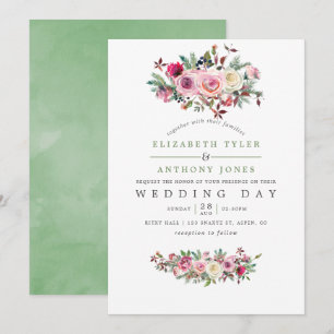 Winterhochzeit Blumen Einladung