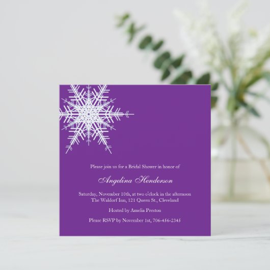 Winterhochzeit Brautdusche Einladung (Stehend Vorderseite)