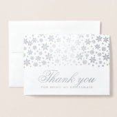 Winterhochzeit Danke an Bridesmaid Silver Folienkarte (Vorderseite mit Umschlag)
