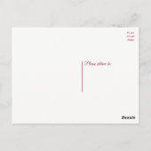 Winterhochzeit Danke Ihnen Weihnachten Hirsch Blum Postkarte (Rückseite)