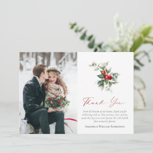 Winterhochzeit Dankeschön-Karte mit festlicher Tou Save The Date