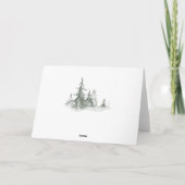 Winterhochzeit der Aquarellbäume Dankeskarte (Rückseite)