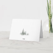 Winterhochzeit der Aquarellbäume Dankeskarte (Rückseite)