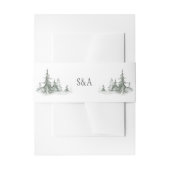 Winterhochzeit der Aquarellbäume Einladungsbanderole (Vorderseite Beispiel)