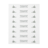 Winterhochzeit der Aquarellbäume Rundum-Adressaufkleber (Bogen)