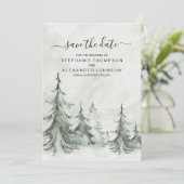 Winterhochzeit der Aquarellbäume Save The Date (Stehend Vorderseite)