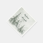 Winterhochzeit der Aquarellbäume Serviette (Ecke)