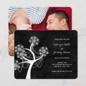 Winterhochzeit der Blume Snow Save the Date Einladung (Vorne/Hinten)