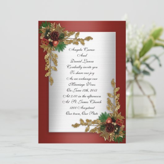 Winterhochzeit Einladung (Stehend Vorderseite)