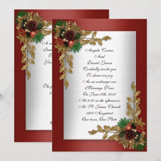 Winterhochzeit Einladung (Vorne/Hinten)