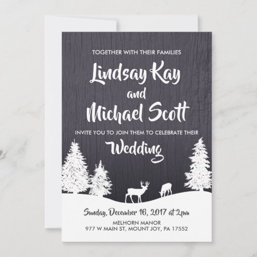 Winterhochzeit Einladung (Vorderseite)