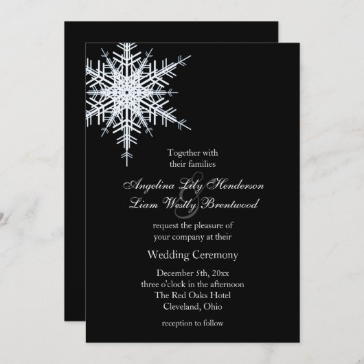 Winterhochzeit Einladung (Vorne/Hinten)