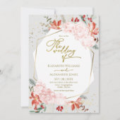 Winterhochzeit Einladung Gilded Watercolor Floral (Vorderseite)