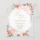 Winterhochzeit Einladung Gilded Watercolor Floral (Vorderseite)