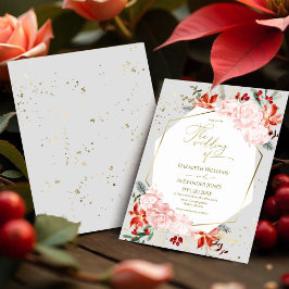 Winterhochzeit Einladung Gilded Watercolor Floral