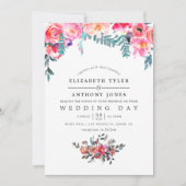 Winterhochzeit Einladung von Blumen (Vorderseite)