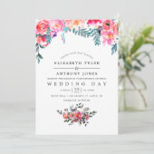 Winterhochzeit Einladung von Blumen (Stehend Vorderseite)