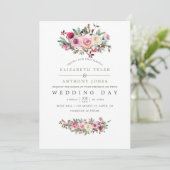 Winterhochzeit Einladung von Blumen (Stehend Vorderseite)