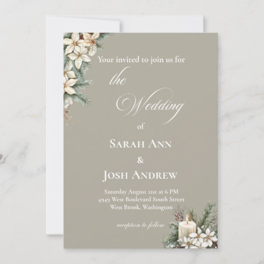 Winterhochzeit: Einladung zur Hochzeit (Vorderseite)