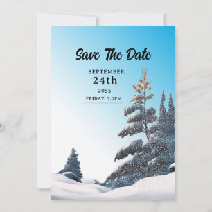 Winterhochzeit Einladungskarte, Farbdesign Einladung