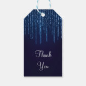 Winterhochzeit Elegante Blaue Lichter Geschenkanhänger (Vorderseite)