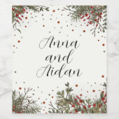 Winterhochzeit Elegante Blumen Moderne Inspirivitä Weinetikett (Einzelnes Label)