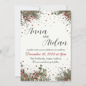 Winterhochzeit Elegante Moderne Inspirivität Einladung (Vorderseite)