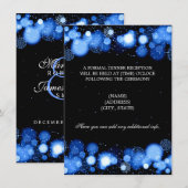 Winterhochzeit Empfang Blaue Lichter Einladung (Vorne/Hinten)