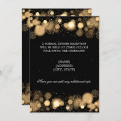 Winterhochzeit-Empfang Gold Lights Einladung (Vorne/Hinten)