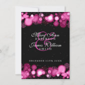 Winterhochzeit Empfang rosa Lichter Einladung (Rückseite)