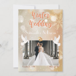 Winterhochzeit - Foto-Hochzeit Einladung